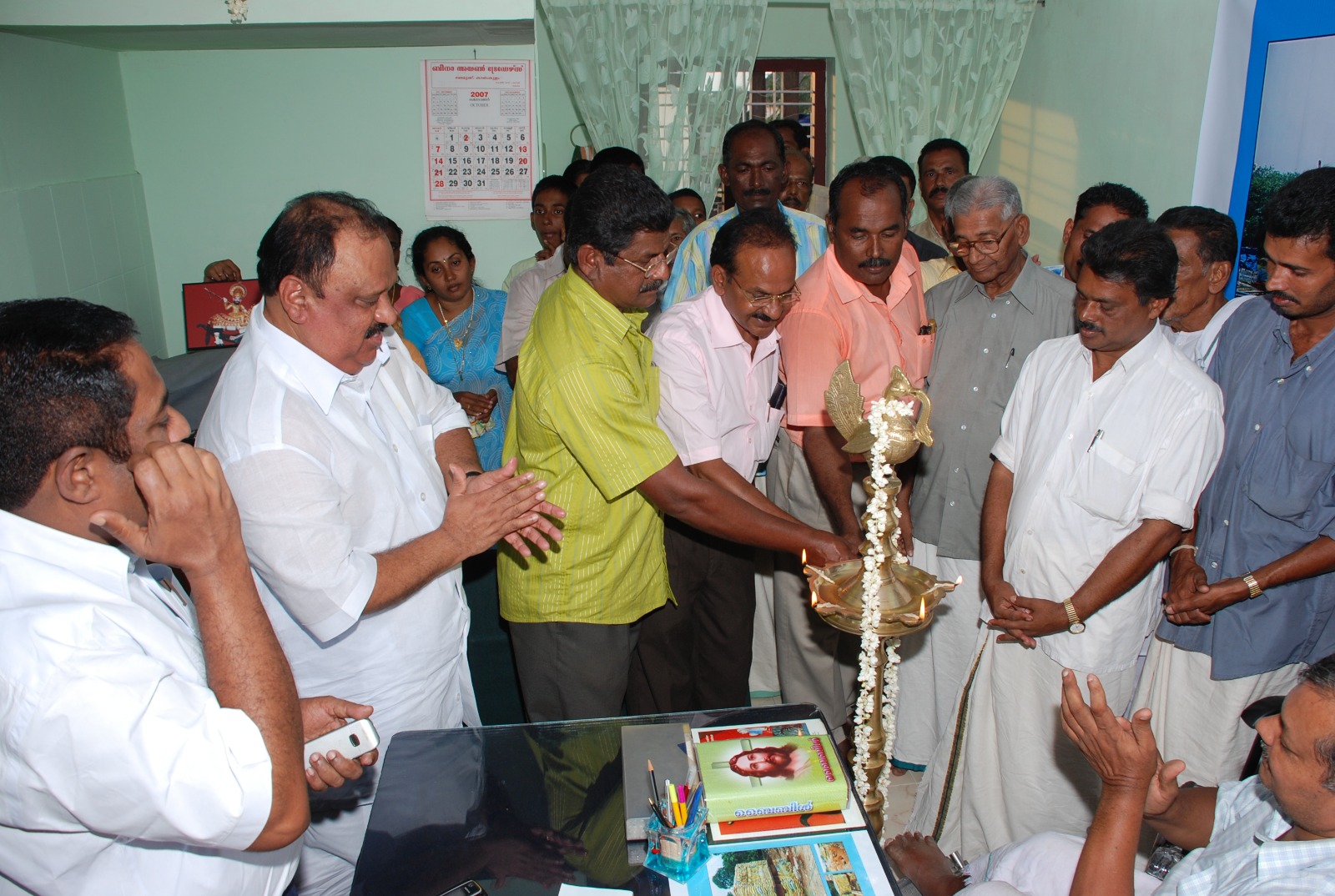 Lamp lighting ceremony during a company gathering